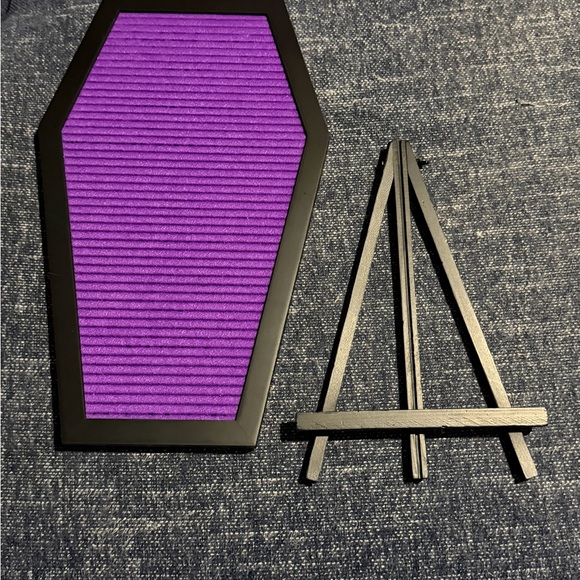 Purple Coffin-Shaped Letter Board with Black Easel - Picture 2 of 3